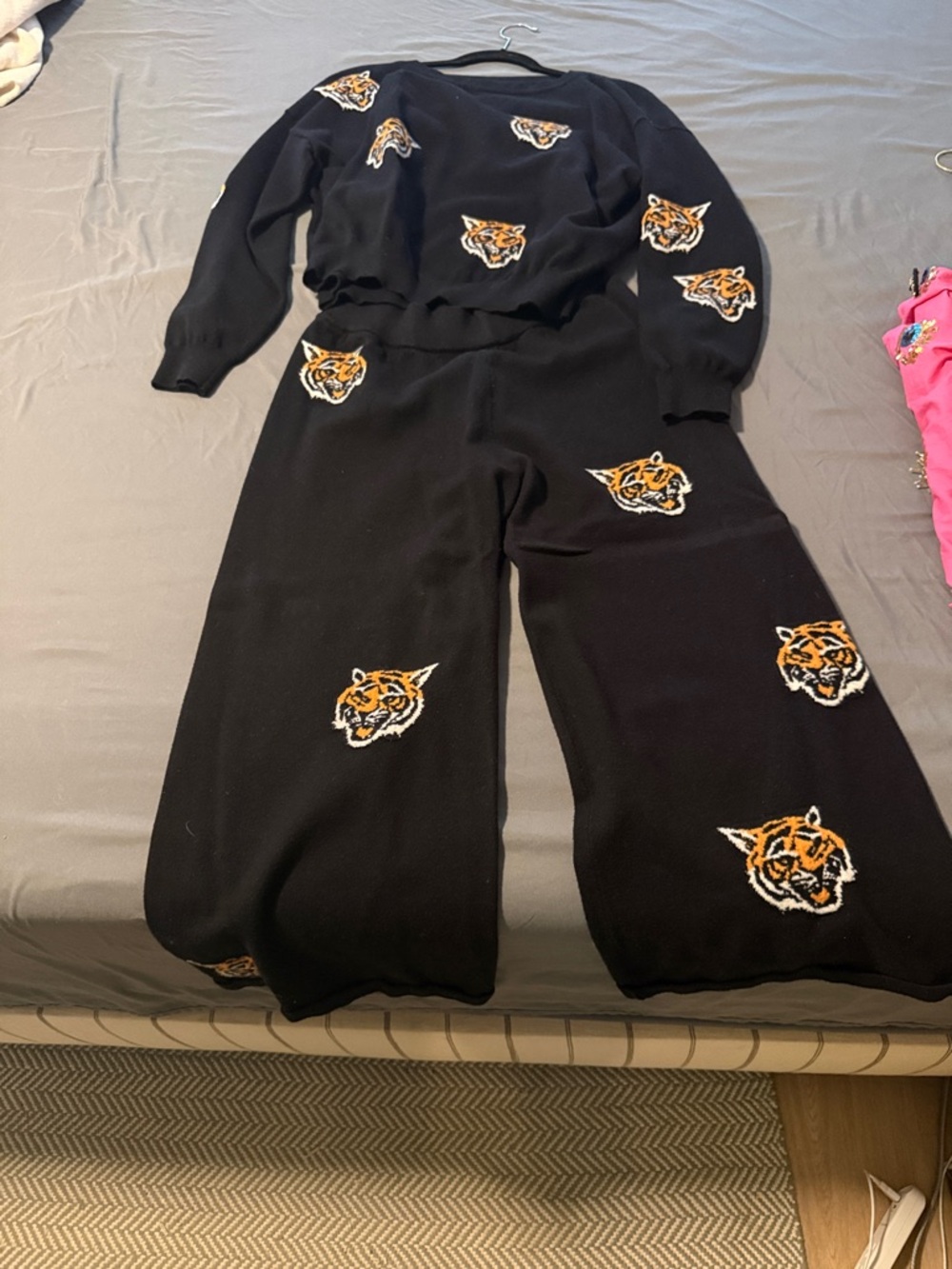 Dressed in LALA Tiger Black Two-Piece Sweater Set